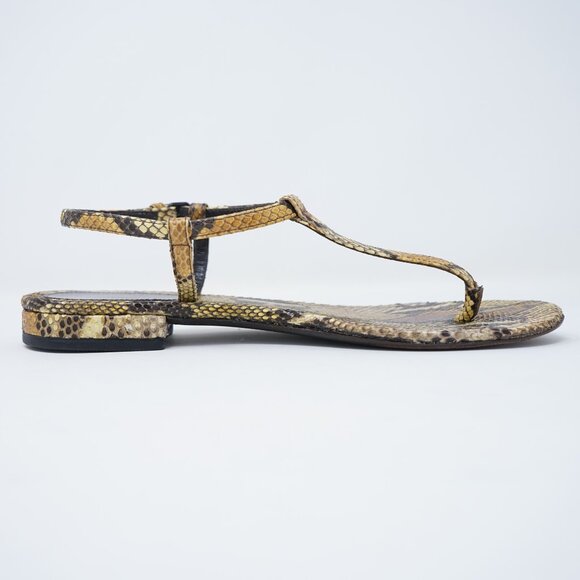 Bottega Veneta Snakeskin Animal Print Strap Sandals Size 38.5 - Picture 4 of 9